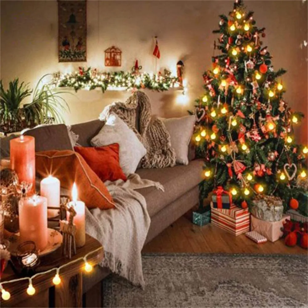 1.5M 3M 6M LED Crystal Ball Garland String Lights Flash Indoor Holiday Lamp 10/20/40 LED Fairy Lights Battery/USB Operated