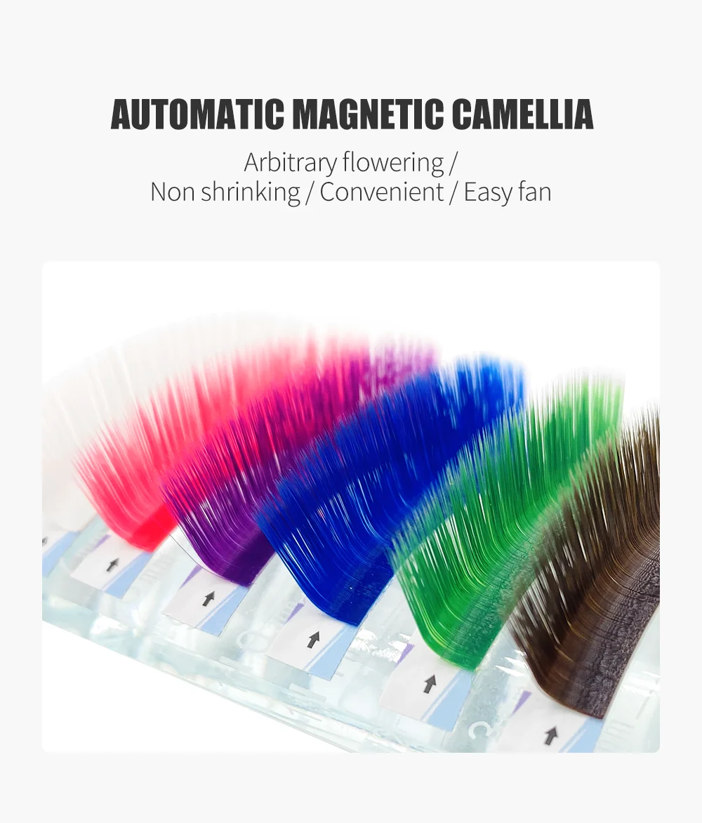 NATUHANA L/LU(M) Curl Auto Fans Colored Lashes Easy Fan Color Eyelash Extension L-Shaped Individual Mink Eyelashes Makeup