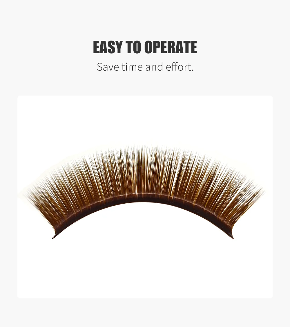 NATUHANA L/LU(M) Curl Auto Fans Colored Lashes Easy Fan Color Eyelash Extension L-Shaped Individual Mink Eyelashes Makeup
