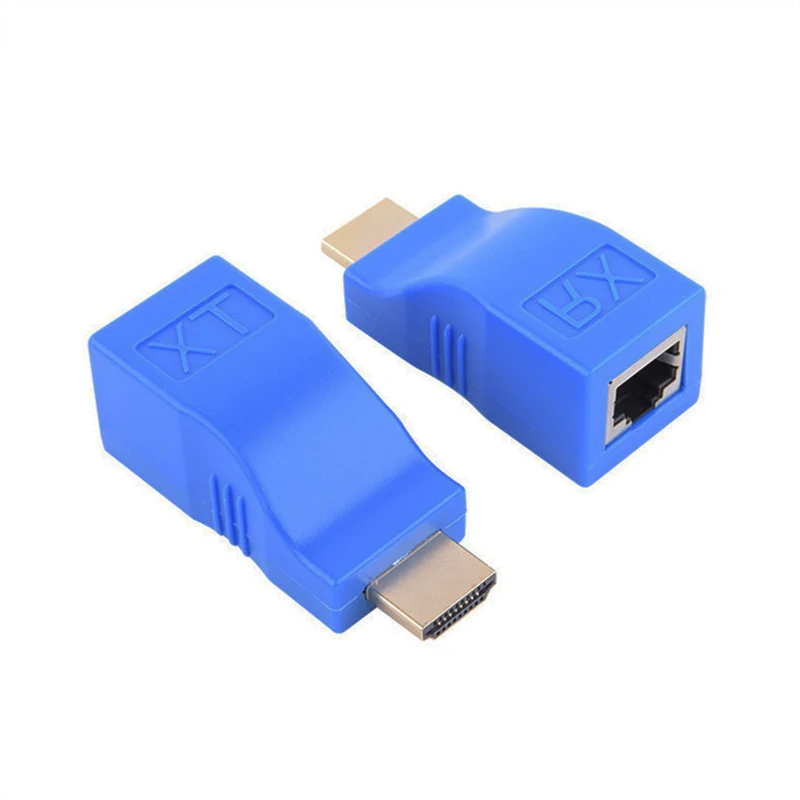 1 Pair RJ45 4K HDTV Extender Extension Up to 30m Over CAT6/5E Network Ethernet LAN TX RX Adapter for HDTV DVD PS3 STB
