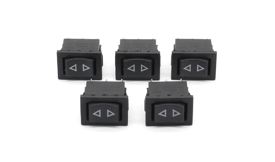 5pcs Rocker Switch Momentary (ON)-OFF-(ON) 3pins