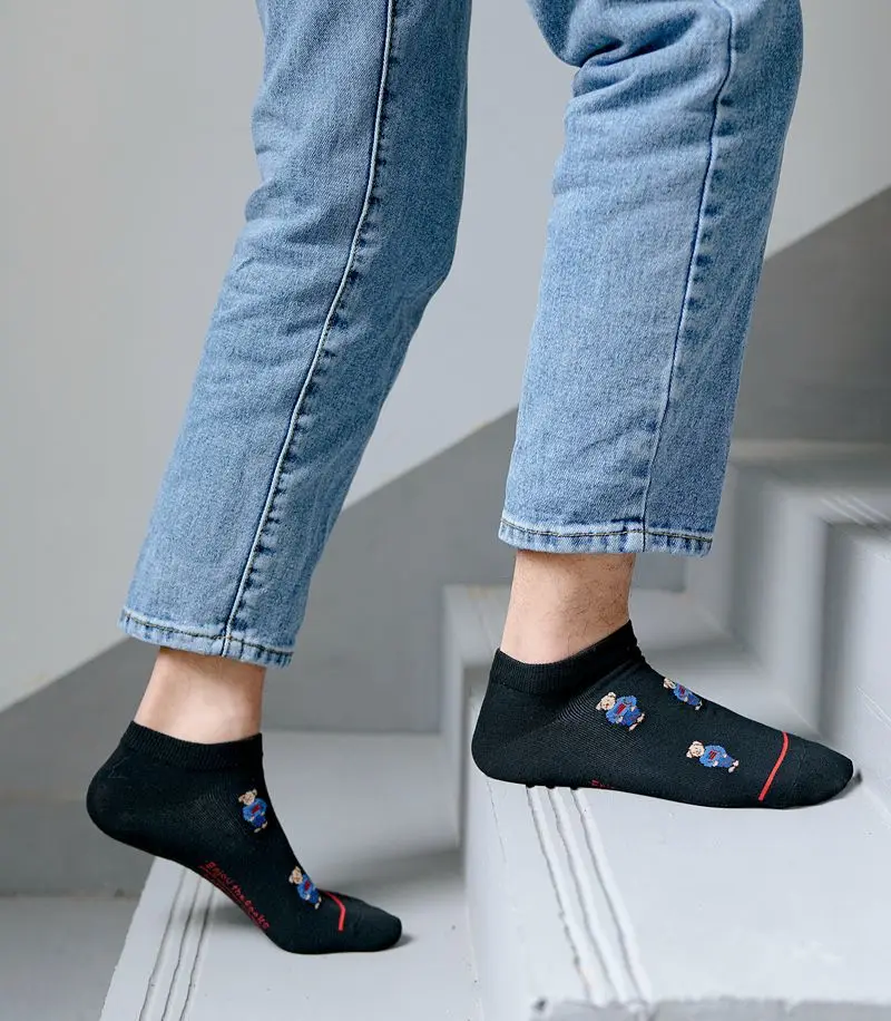 Socks Female Spring And Autumn Mid-tube Embroidery Bear Hose Cute Casual Solid Color Sport Pile Kawaii Socks Harajuku Calcetines