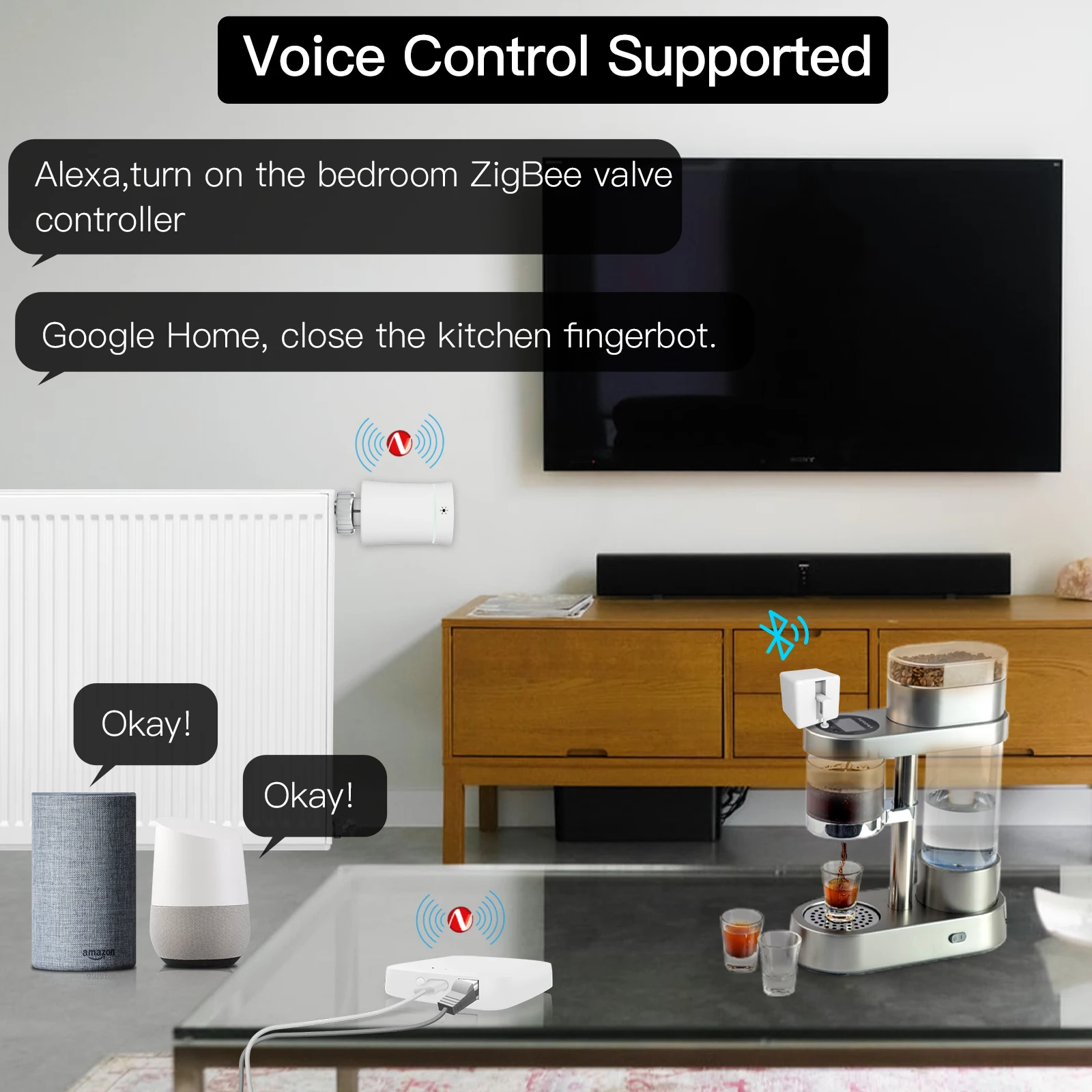 MOES Tuya Smart Wired Multi-mode Gateway ZigBee Bluetooth Mesh Hub Smart Life APP Remote Voice Control via Alexa Google Home