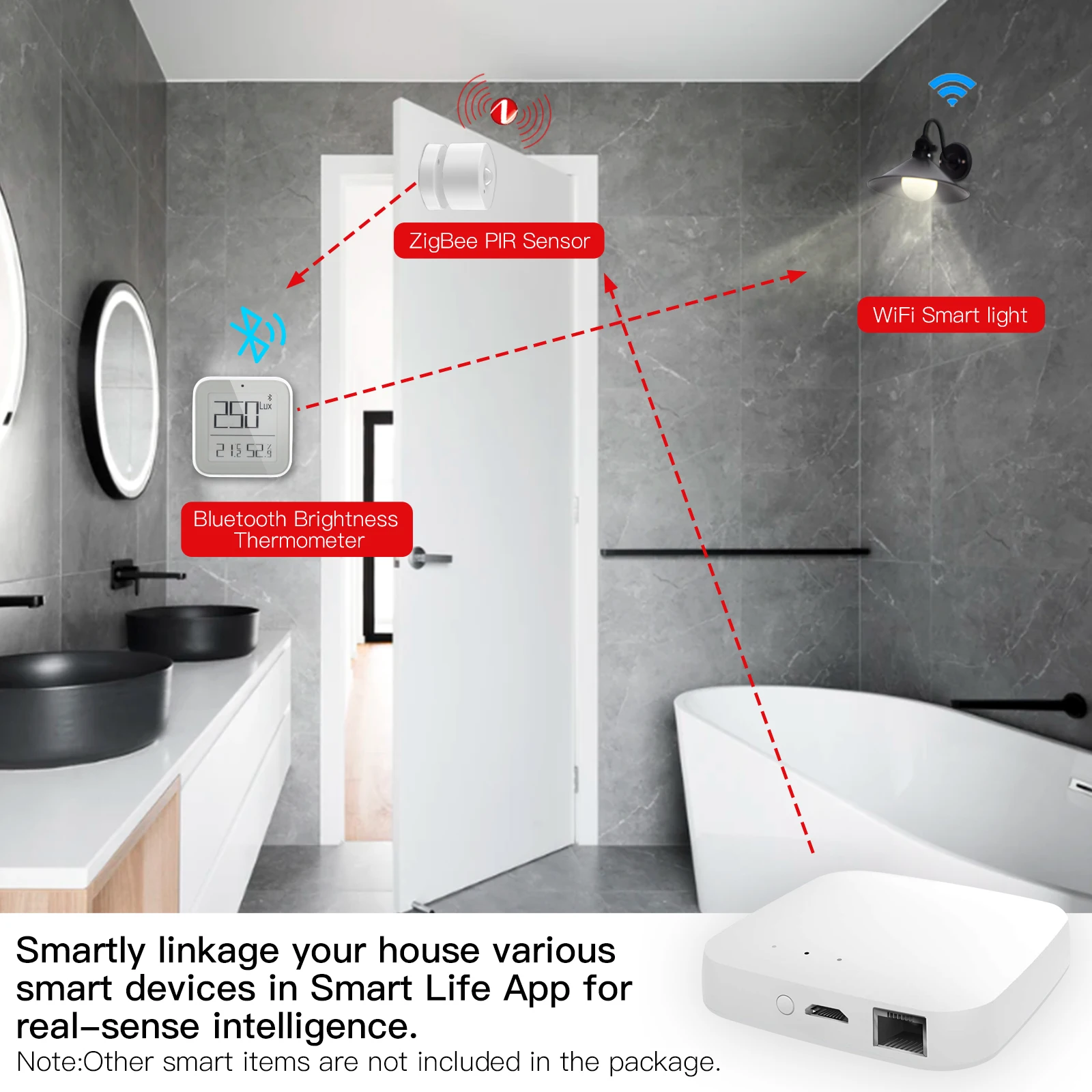 MOES Tuya Smart Wired Multi-mode Gateway ZigBee Bluetooth Mesh Hub Smart Life APP Remote Voice Control via Alexa Google Home