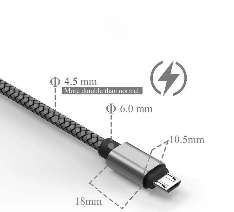 Micro USB Cable 3m 2m Charging Charger Cable Data Cord For Huawei p smart 2019 p9/p10 lite p9 Y3 Y5 Y6 Y9 Honor 8x 8S 7c 20i 7A