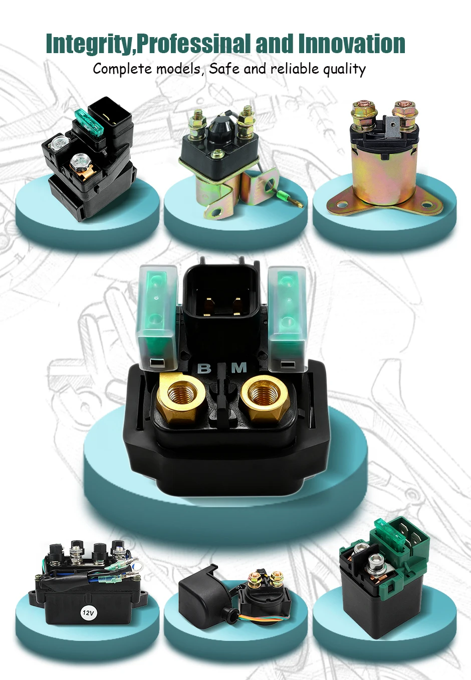 Motorcycle Starter Solenoid Relay for Suzuki Burgman AN 250 400 DL 650 1000 V Strom GSR750 GSX 600 750 F Katana GSX 1200 Inazuma