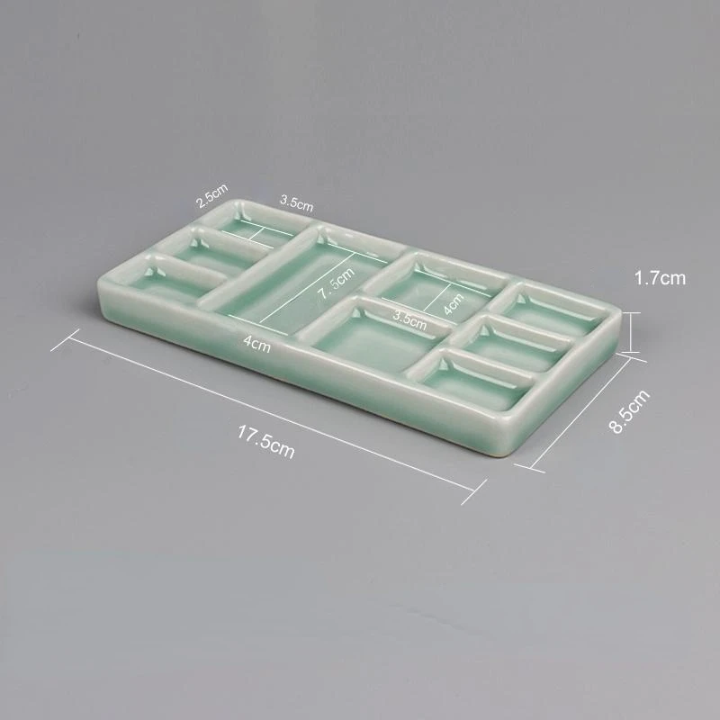Ceramic Square Palette Multi-grid Watercolor Oil Paint Tray Adult Beginner Portable Art Supplies Jingdezhen Firing