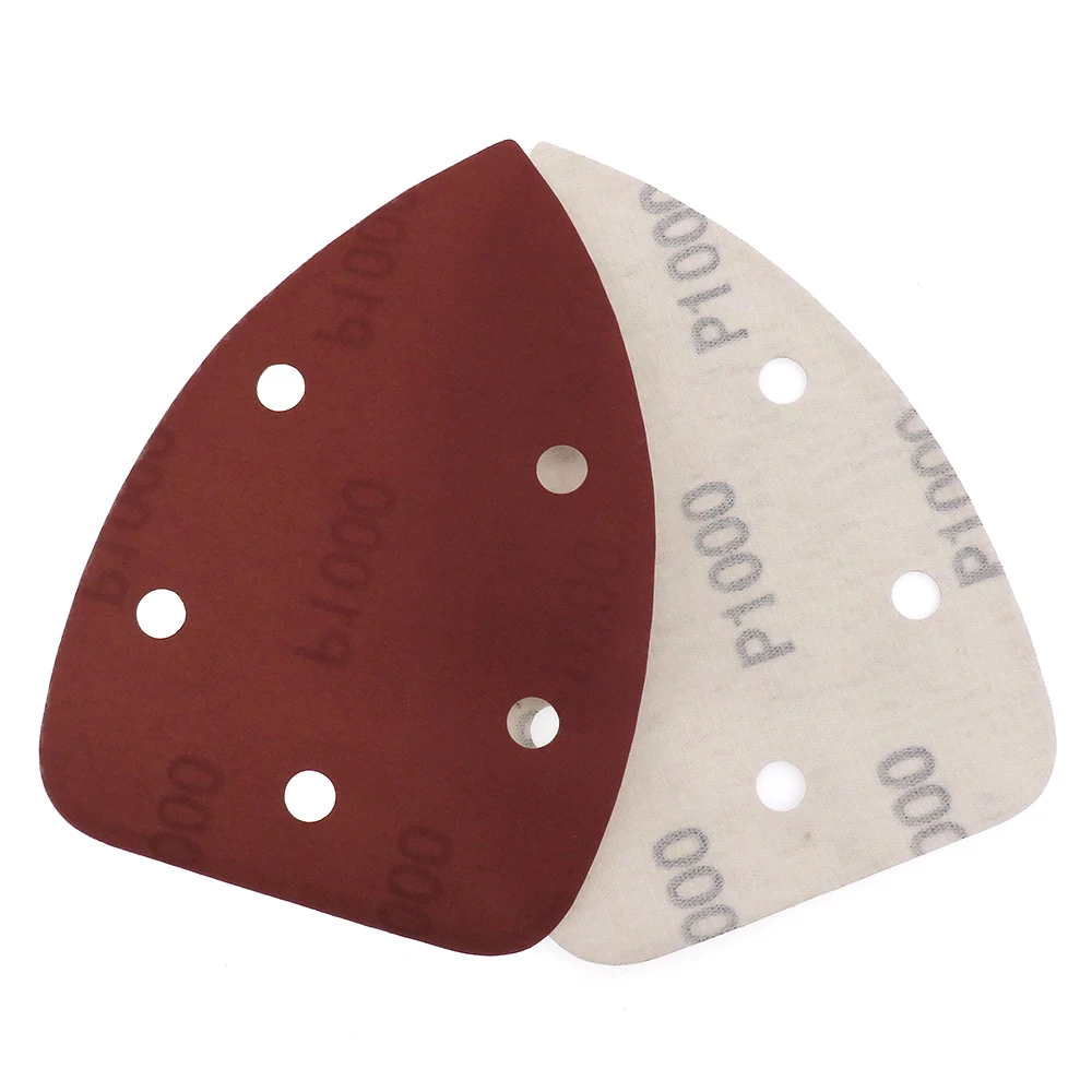 20pcs Self-adhesive Sandpaper Triangle 5 Holes Delta SanderHook Loop Sandpaper Disc Abrasive Tools For Polishing Grit 40-1000