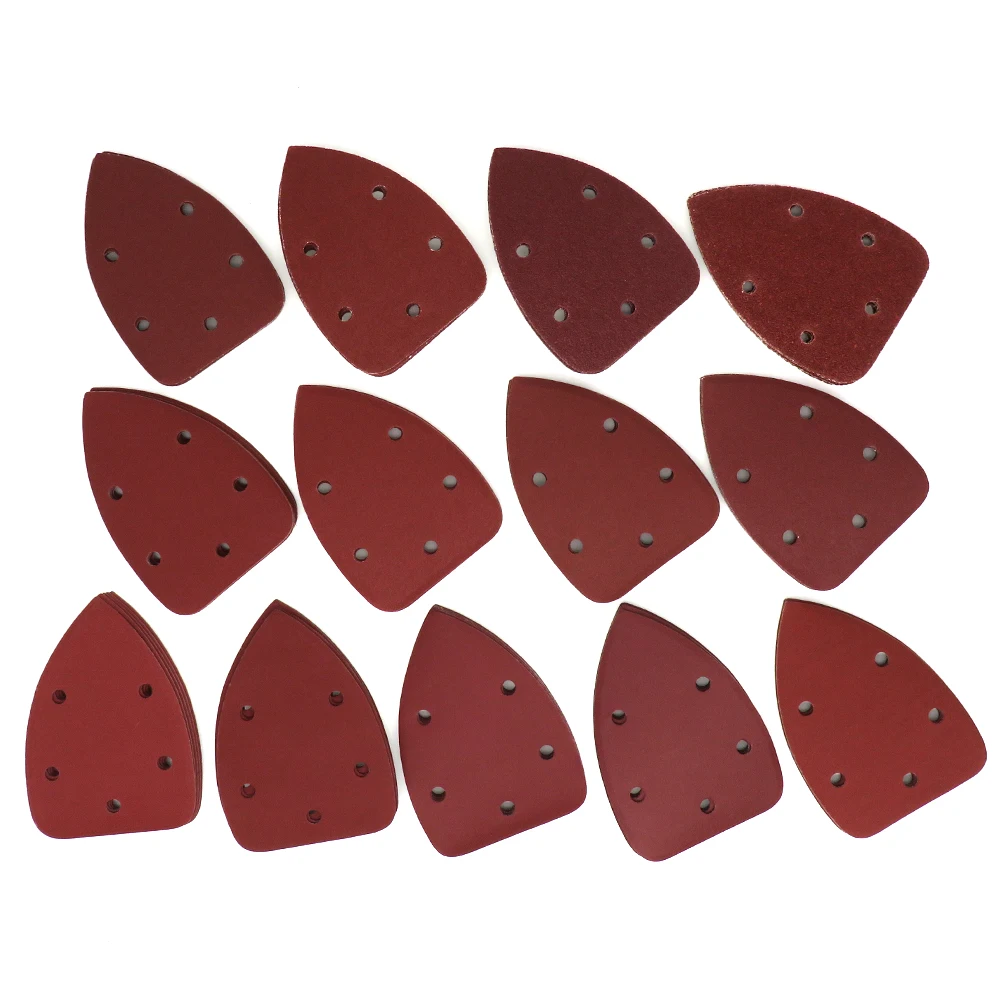 20pcs Self-adhesive Sandpaper Triangle 5 Holes Delta SanderHook Loop Sandpaper Disc Abrasive Tools For Polishing Grit 40-1000