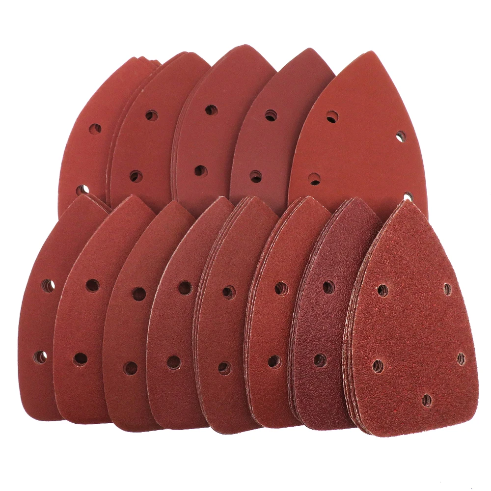 20pcs Self-adhesive Sandpaper Triangle 5 Holes Delta SanderHook Loop Sandpaper Disc Abrasive Tools For Polishing Grit 40-1000