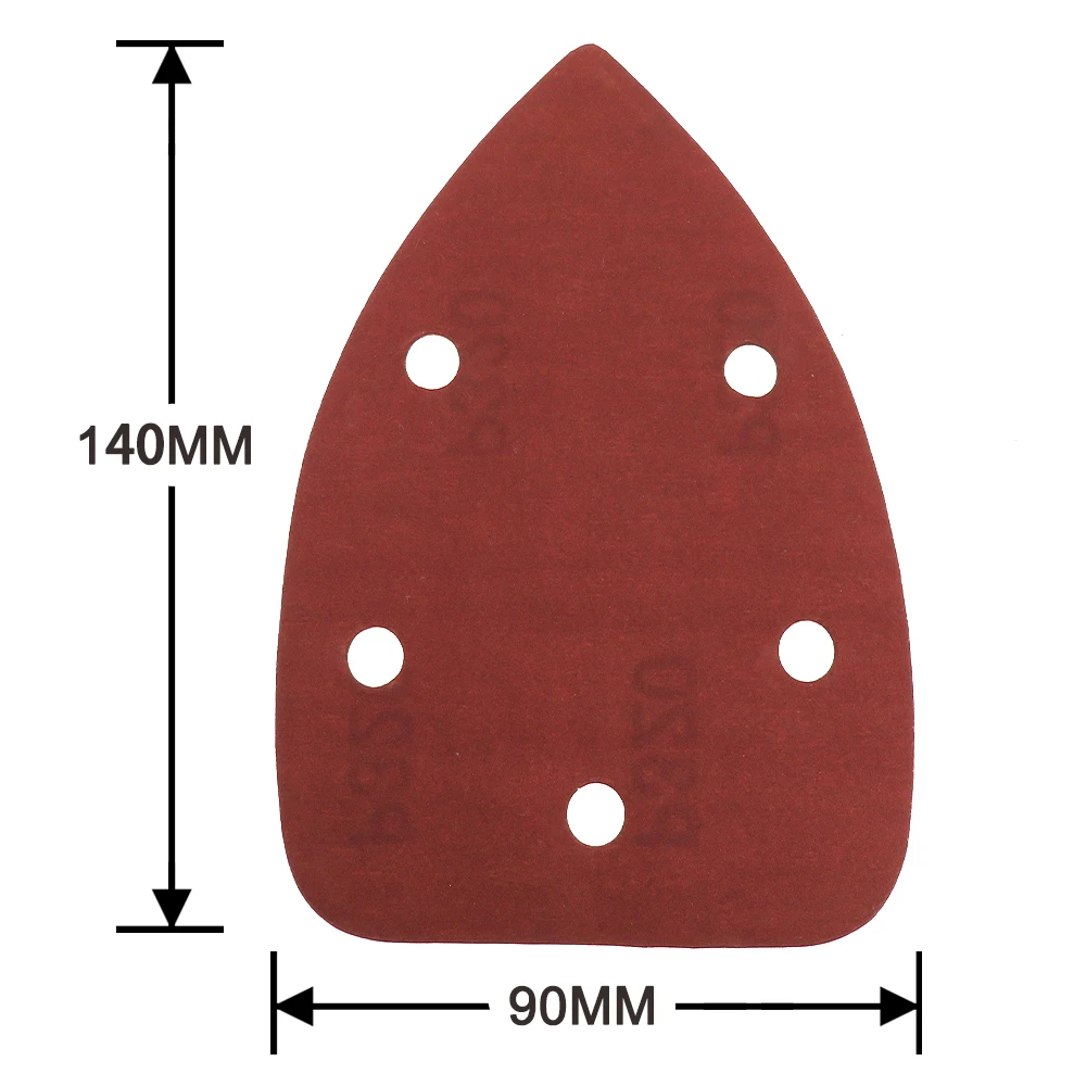 20pcs Self-adhesive Sandpaper Triangle 5 Holes Delta SanderHook Loop Sandpaper Disc Abrasive Tools For Polishing Grit 40-1000