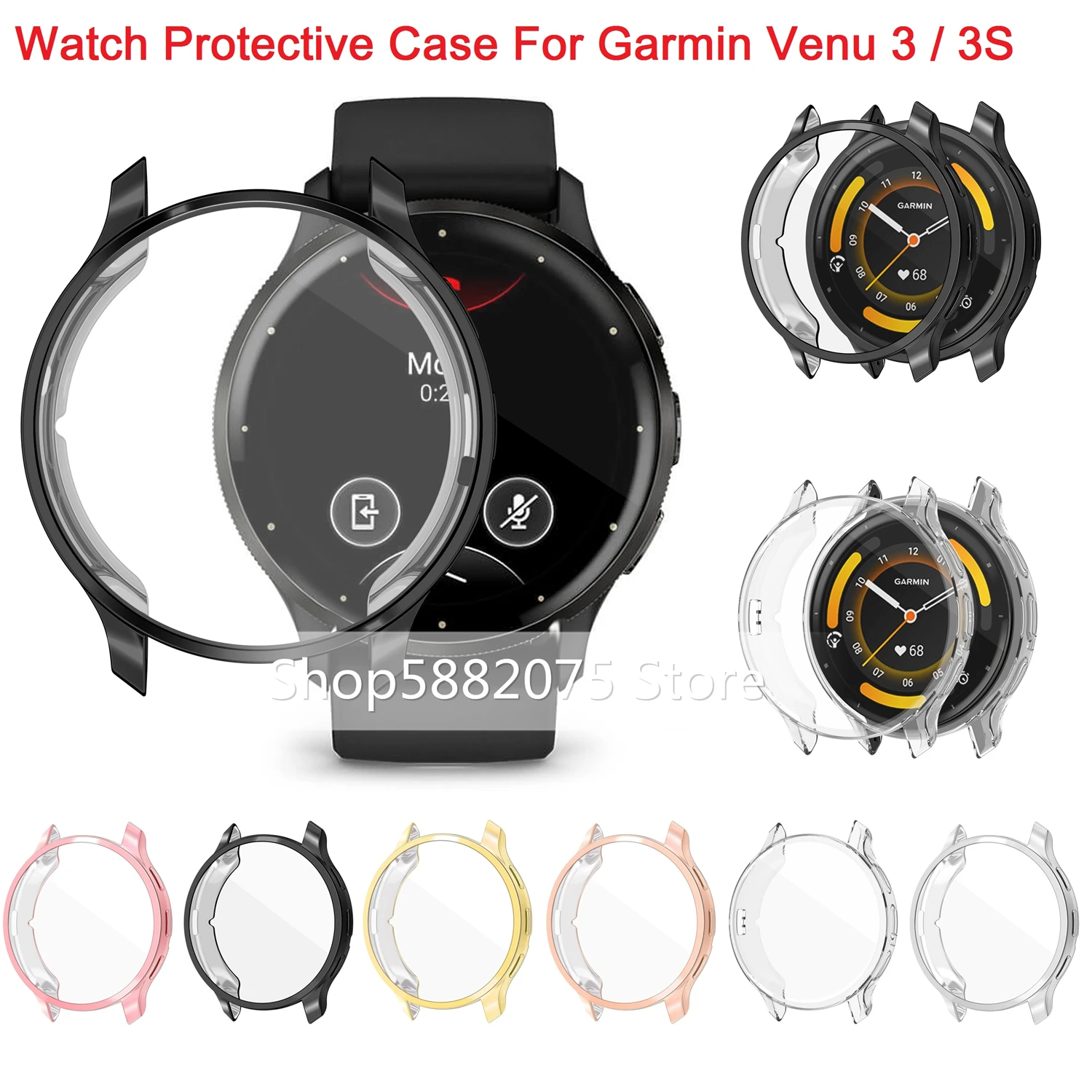 2in1 Case + Strap For Garmin Venu 2S 2 Plus 3 Protector Cover Silicone Watchband For Vivoactive 4 4S Bracelet Bumper Combination