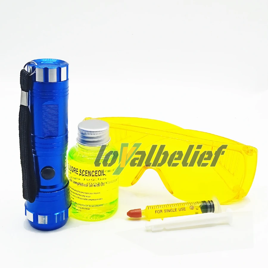 NEW Auto Fluorescent Leak Detection Tool Auto Air Conditioning Repair Tool R134a Refrigerant Gas A/C Leak Test Detector UV Dye