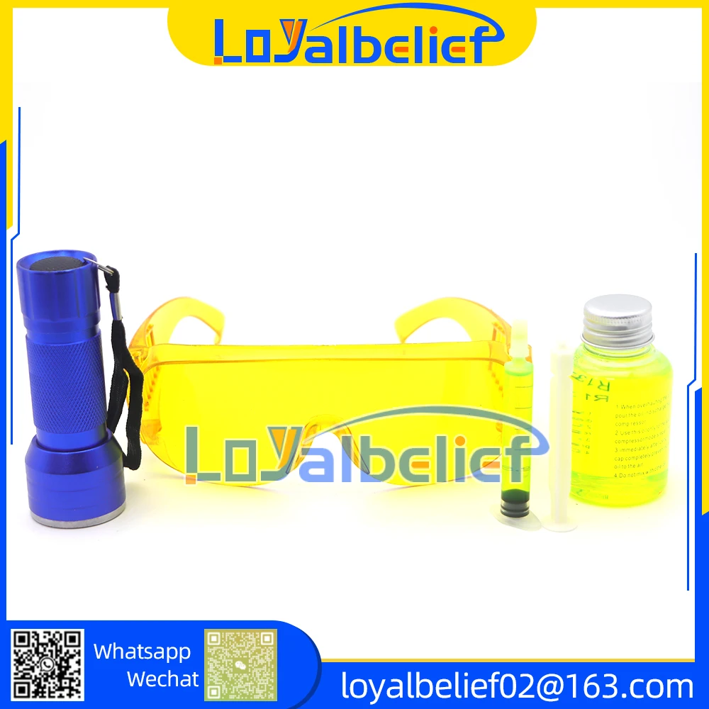 NEW Auto Fluorescent Leak Detection Tool Auto Air Conditioning Repair Tool R134a Refrigerant Gas A/C Leak Test Detector UV Dye