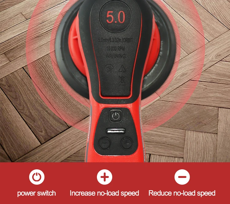 Automotive Brushless Mini Orbital Sander Orbital Grinder Concrete Grinder for Cars Wall Machine Eccentric Grinding Mach