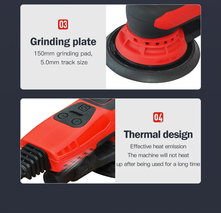 Automotive Brushless Mini Orbital Sander Orbital Grinder Concrete Grinder for Cars Wall Machine Eccentric Grinding Mach