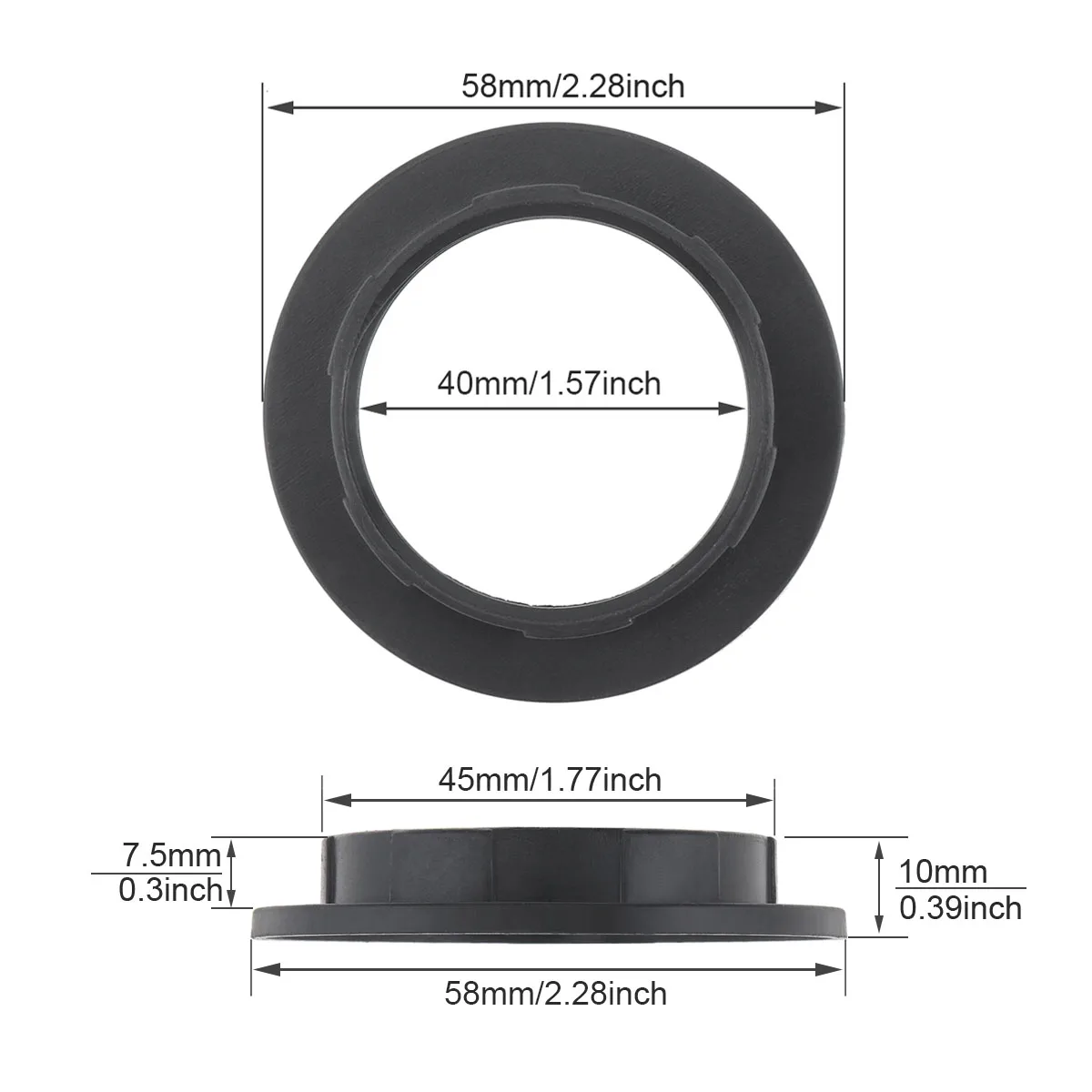 4pcs E26 / E27 Lampshade Collar Rings Threaded Candelabra Base Retainer Lock Light Shades Socket Reducing Ring Bulb Holder