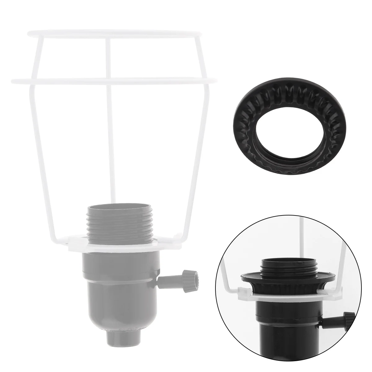 4pcs E26 / E27 Lampshade Collar Rings Threaded Candelabra Base Retainer Lock Light Shades Socket Reducing Ring Bulb Holder