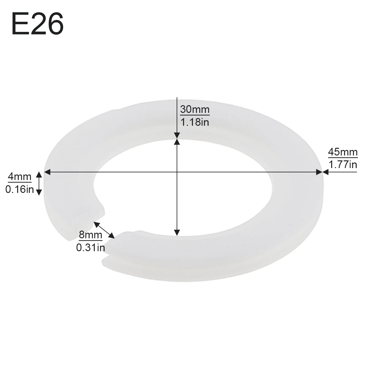 4pcs E26 / E27 Lampshade Collar Rings Threaded Candelabra Base Retainer Lock Light Shades Socket Reducing Ring Bulb Holder