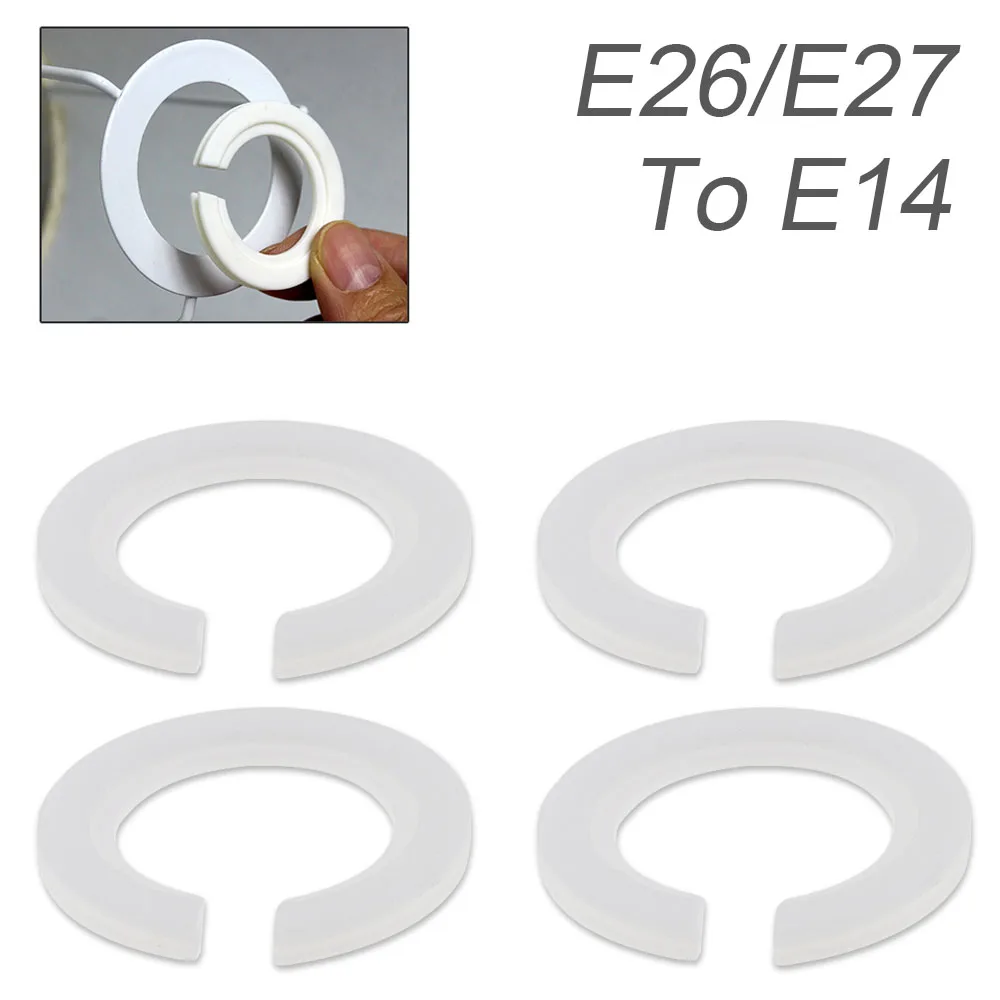 4pcs E26 / E27 Lampshade Collar Rings Threaded Candelabra Base Retainer Lock Light Shades Socket Reducing Ring Bulb Holder