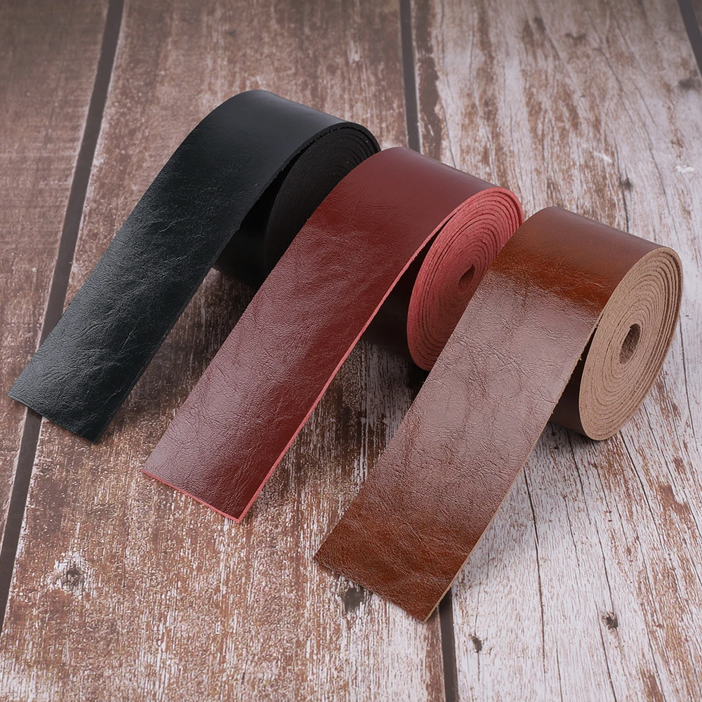 Leather Strip Straps Black Brown Red 2 Meters Leather Cord For DIY Handles Bag Decor Jewelry Making Leather Craft