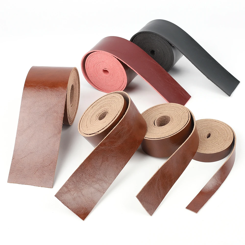 Leather Strip Straps Black Brown Red 2 Meters Leather Cord For DIY Handles Bag Decor Jewelry Making Leather Craft