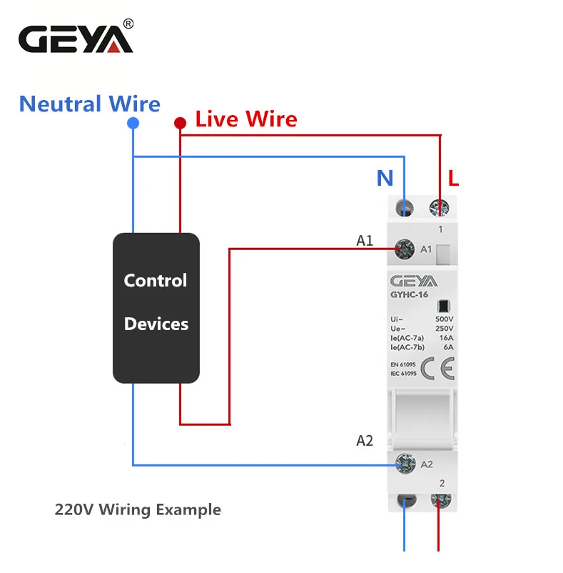 GEYA GYHC Modular Household Contactor AC24V 48V 110V 220V 2P 25A 2NC 2NO 1NO1NC 50/60Hz