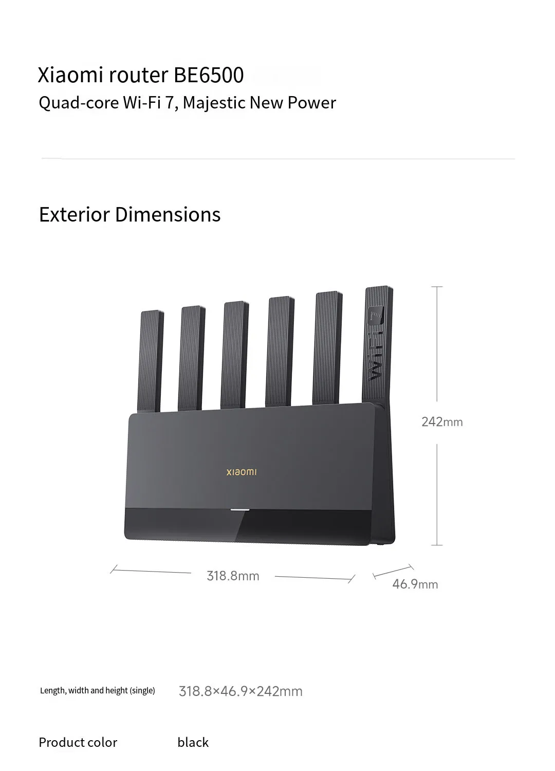 Xiaomi Mijia Router BE6500 WiFi 7 6500M Full 2.5G Network Port 4-core Qualcomm Processor loT Smart Linkage Network Security Home