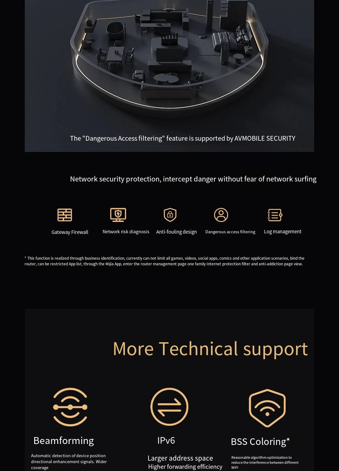 Xiaomi Mijia Router BE6500 WiFi 7 6500M Full 2.5G Network Port 4-core Qualcomm Processor loT Smart Linkage Network Security Home