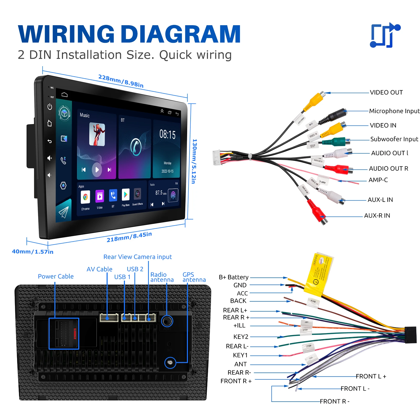 ESSGOO Android 15 Car Radio Wireless Carplay 4G 64G Multimedia Video Player 7 9 Inch GPS WIFI For Nissan Kia Honda VW Hyundai