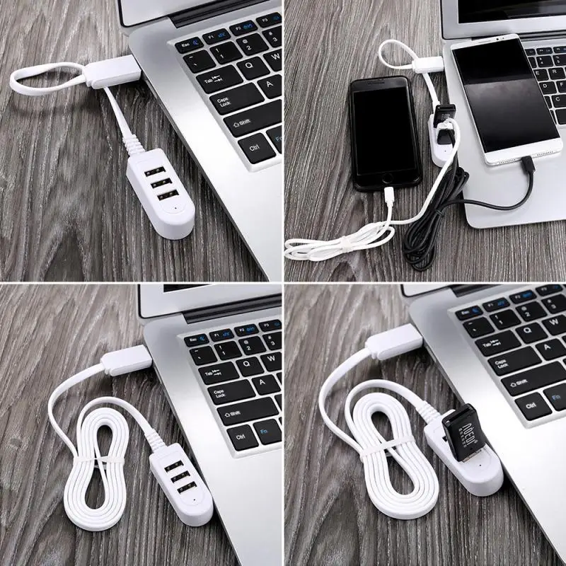 One for Three Brand New 3-port Multi-USB Hub 5V Splitter Charger Extension Cable External Extension Cable USB3.0 Splitter Hub