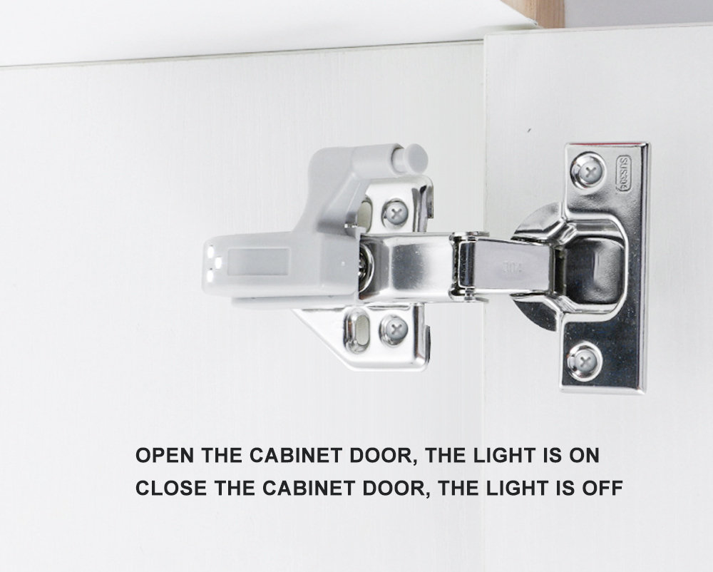 5 Pcs LED Lamp Cabinet Hinge Light Kitchen Bedroom Living Room Cupboard Wardrobe Inner Loop Drawer Sensor Night Light
