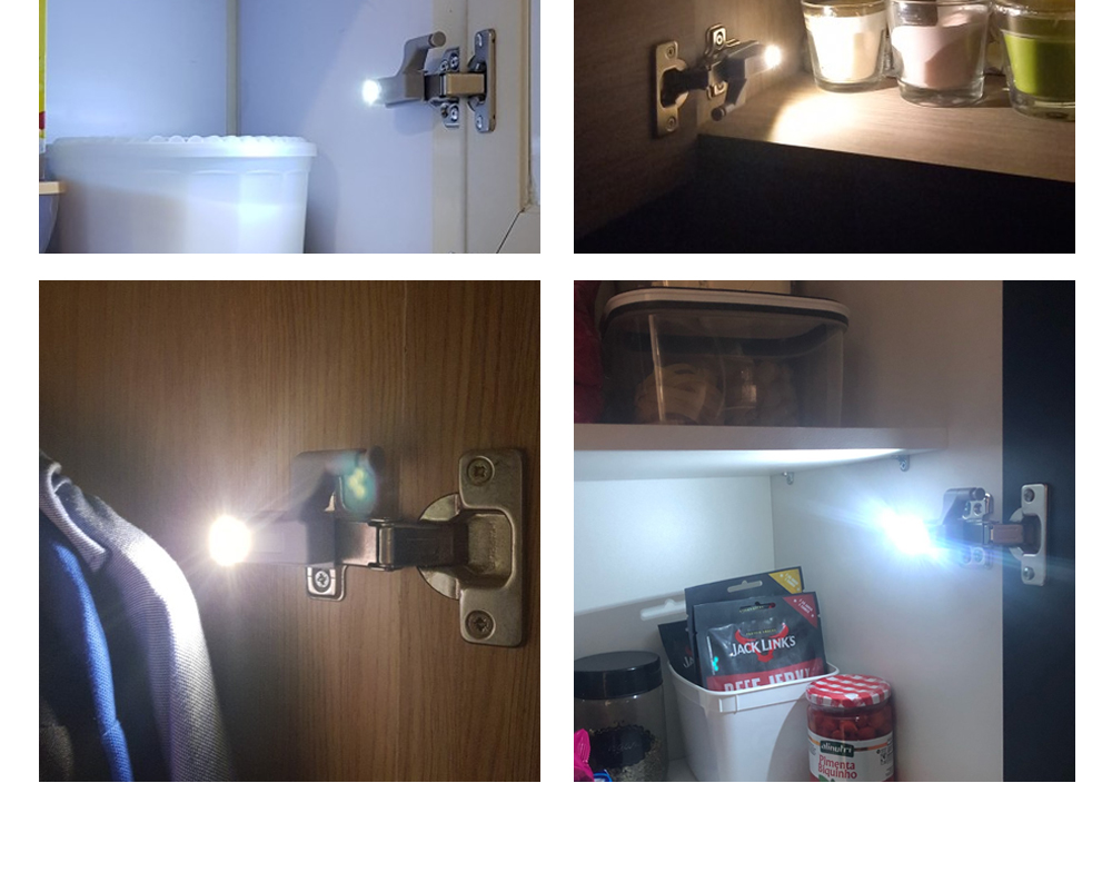 5 Pcs LED Lamp Cabinet Hinge Light Kitchen Bedroom Living Room Cupboard Wardrobe Inner Loop Drawer Sensor Night Light