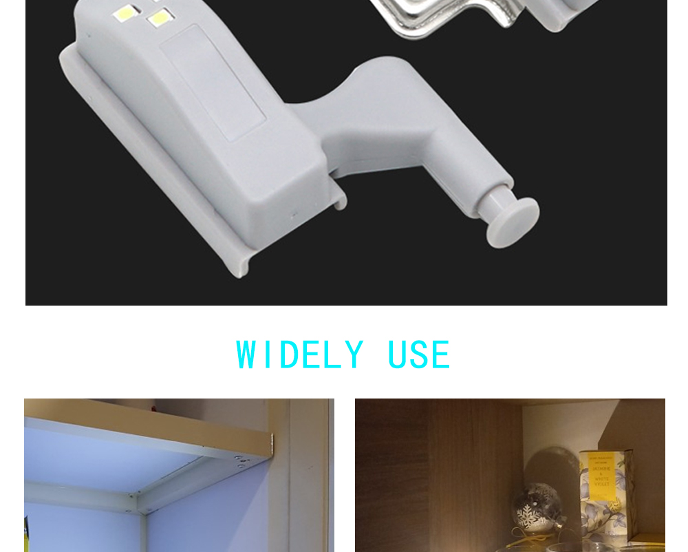 5 Pcs LED Lamp Cabinet Hinge Light Kitchen Bedroom Living Room Cupboard Wardrobe Inner Loop Drawer Sensor Night Light