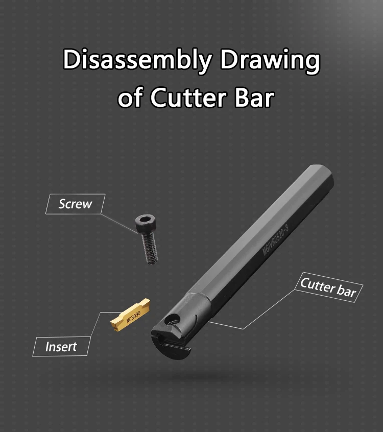 MGIVR2016 MGIVR2520 MGIVR3125 MGIVR3732 MGIVL Internal Grooving Holder MGMN Carbide Insert CNC Lathe Bar Turning Tool For Steel