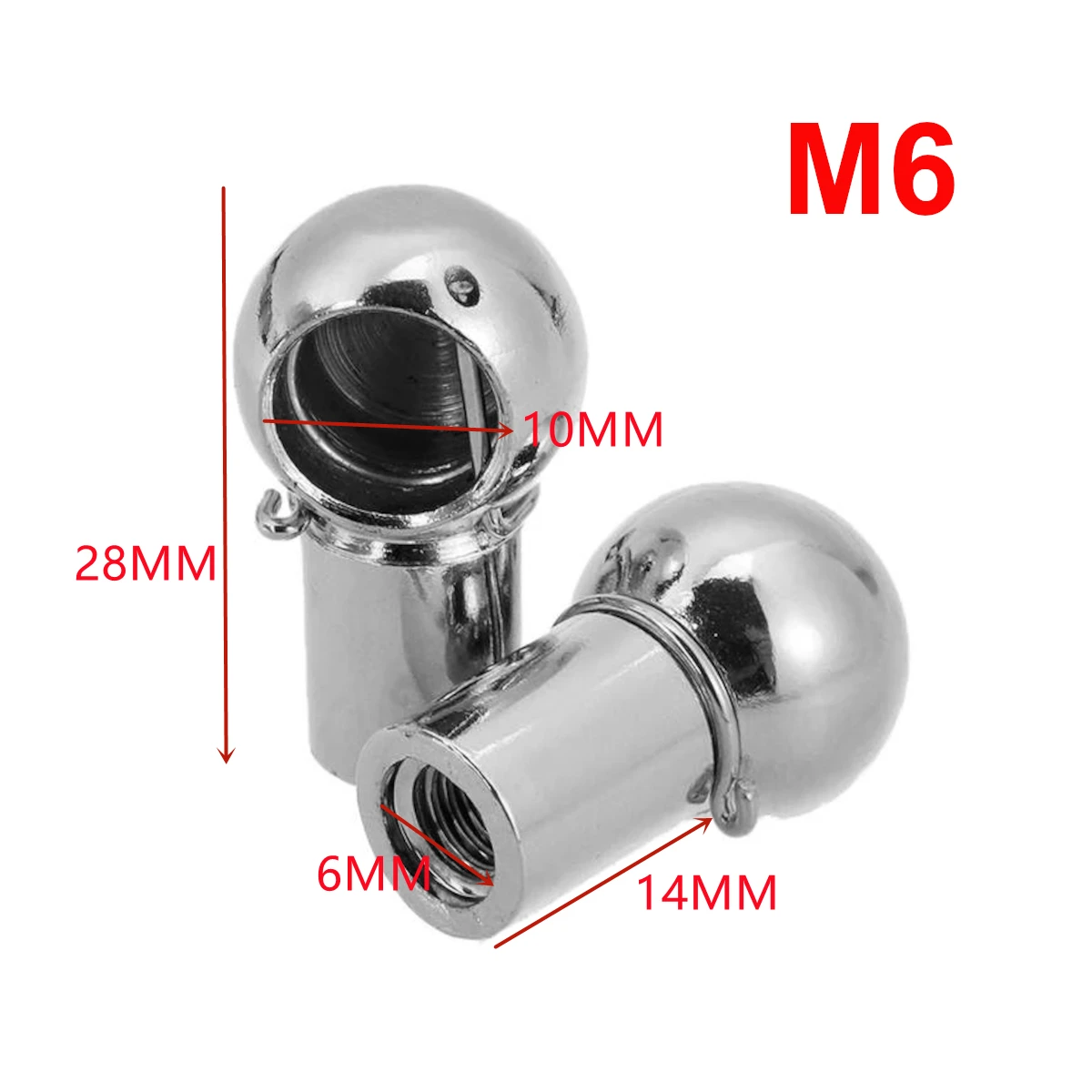 2Pcs Universal M6 M8 Gas Strut Rod End Fitting Ball Pin Connector Joint Valve Spring Holder for Car Boot Front Bonnet Trunk Home