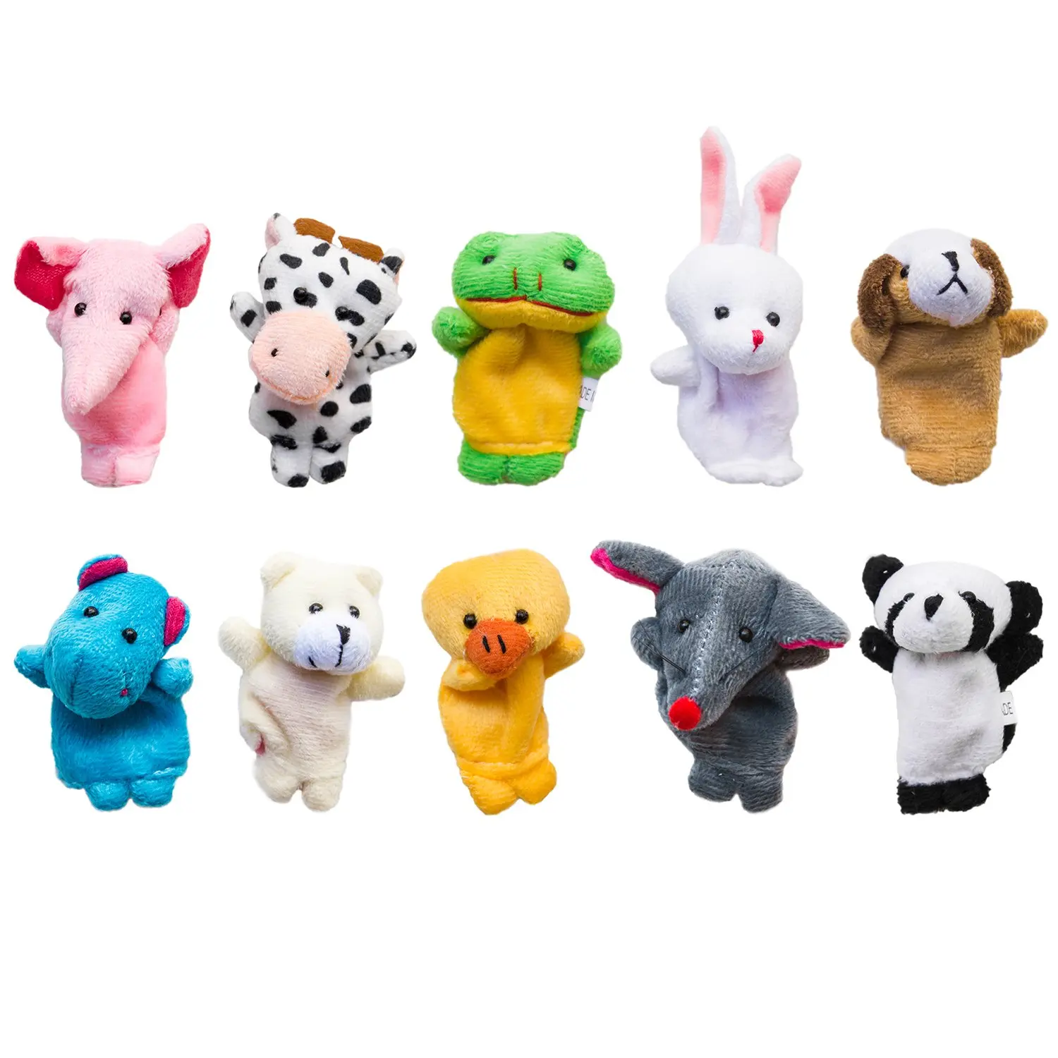 10 pcs Animals Finger Puppets Set Baby Plush Doll Hand Cartoon Family Hand Puppet Pigs Cloth Theater Educational Toys for Girls