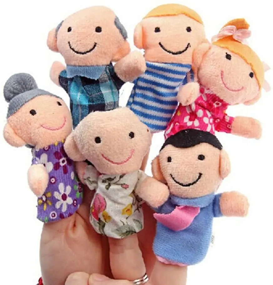 10 pcs Animals Finger Puppets Set Baby Plush Doll Hand Cartoon Family Hand Puppet Pigs Cloth Theater Educational Toys for Girls
