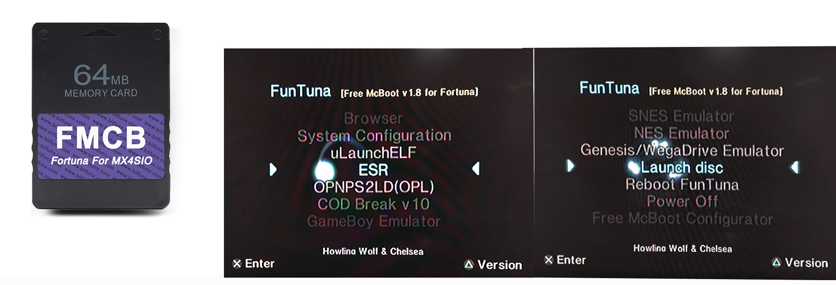 BitFunx Fortuna FMCB PS2 Card OPL 1.2.0 For MX4SIO SIO2SD TF/SD Card Adapter For Playstation2 Slim Game Consoles