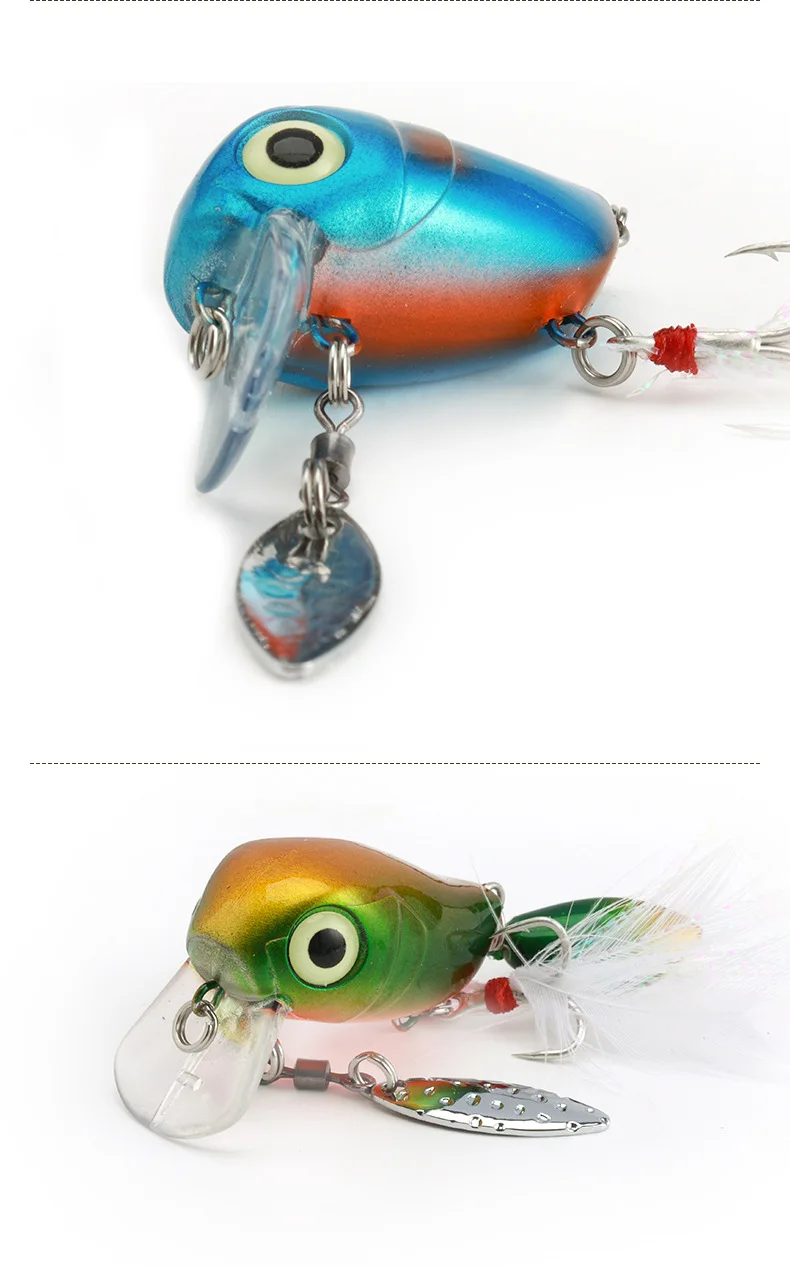 Micro Tappy Metal Sequins Metal Rotating Spinner Spoon Fishing Lures 3.8cm 5g Floating Wobblers Crankbait Bass Trout