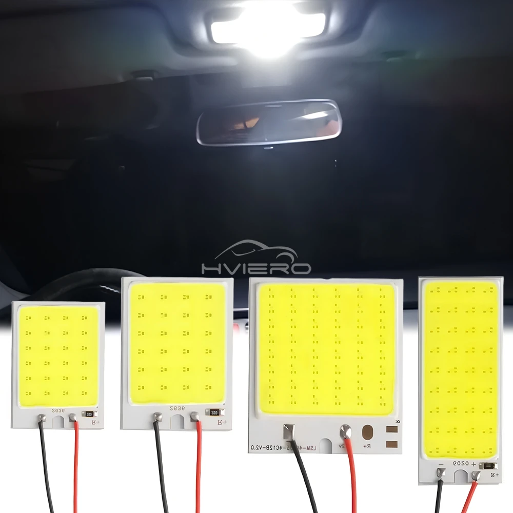 2X Car Interior Reading Dome Accessories Trunk Reverse Led T10 COB W5W C5W 12V 24Led Panel Lamp Door Festoon License Plate Light