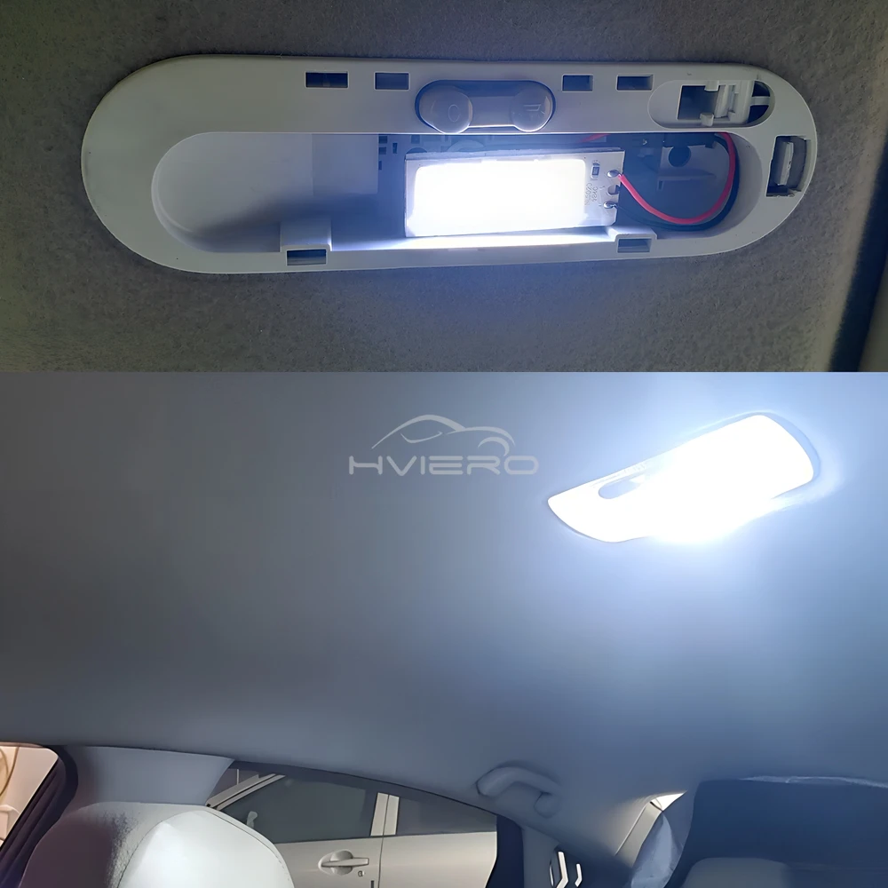 2X Car Interior Reading Dome Accessories Trunk Reverse Led T10 COB W5W C5W 12V 24Led Panel Lamp Door Festoon License Plate Light