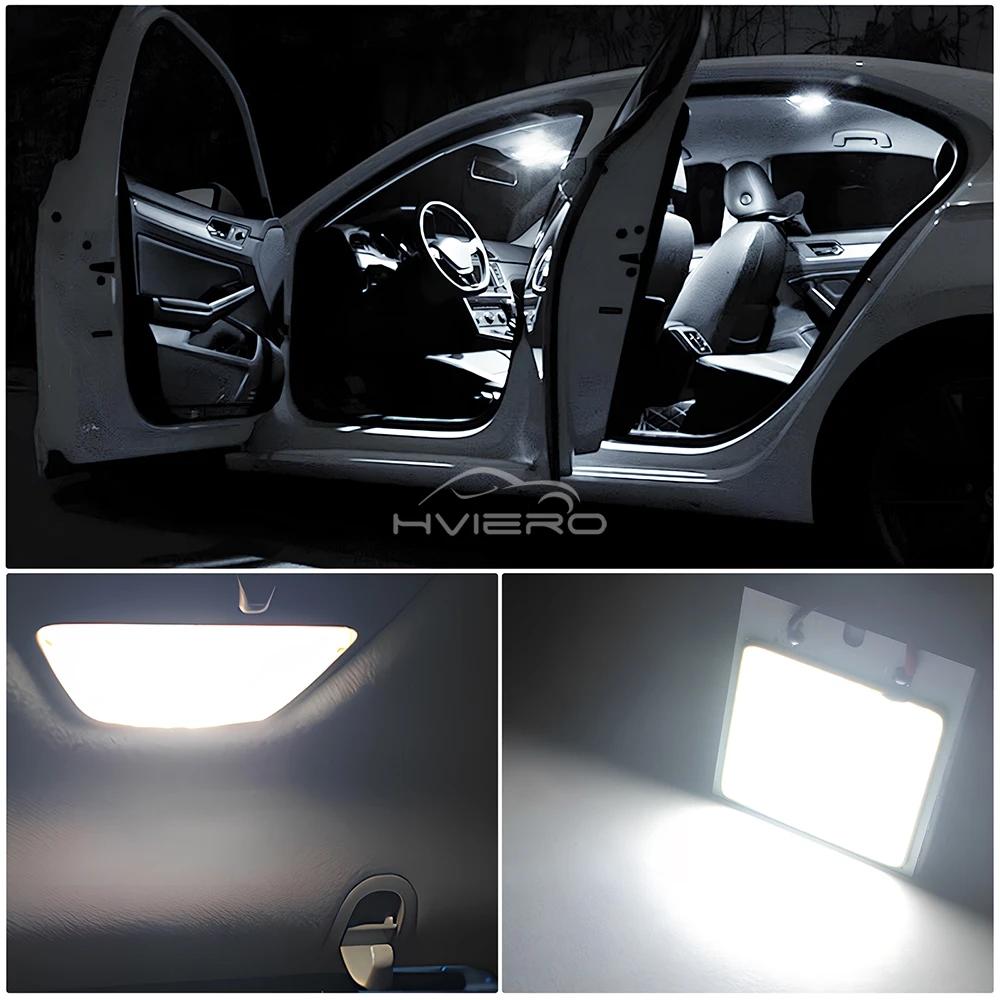 2X Car Interior Reading Dome Accessories Trunk Reverse Led T10 COB W5W C5W 12V 24Led Panel Lamp Door Festoon License Plate Light