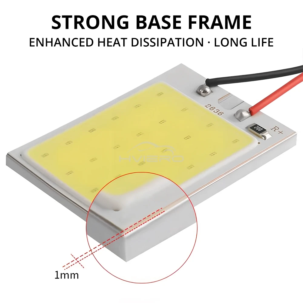 2X Car Interior Reading Dome Accessories Trunk Reverse Led T10 COB W5W C5W 12V 24Led Panel Lamp Door Festoon License Plate Light