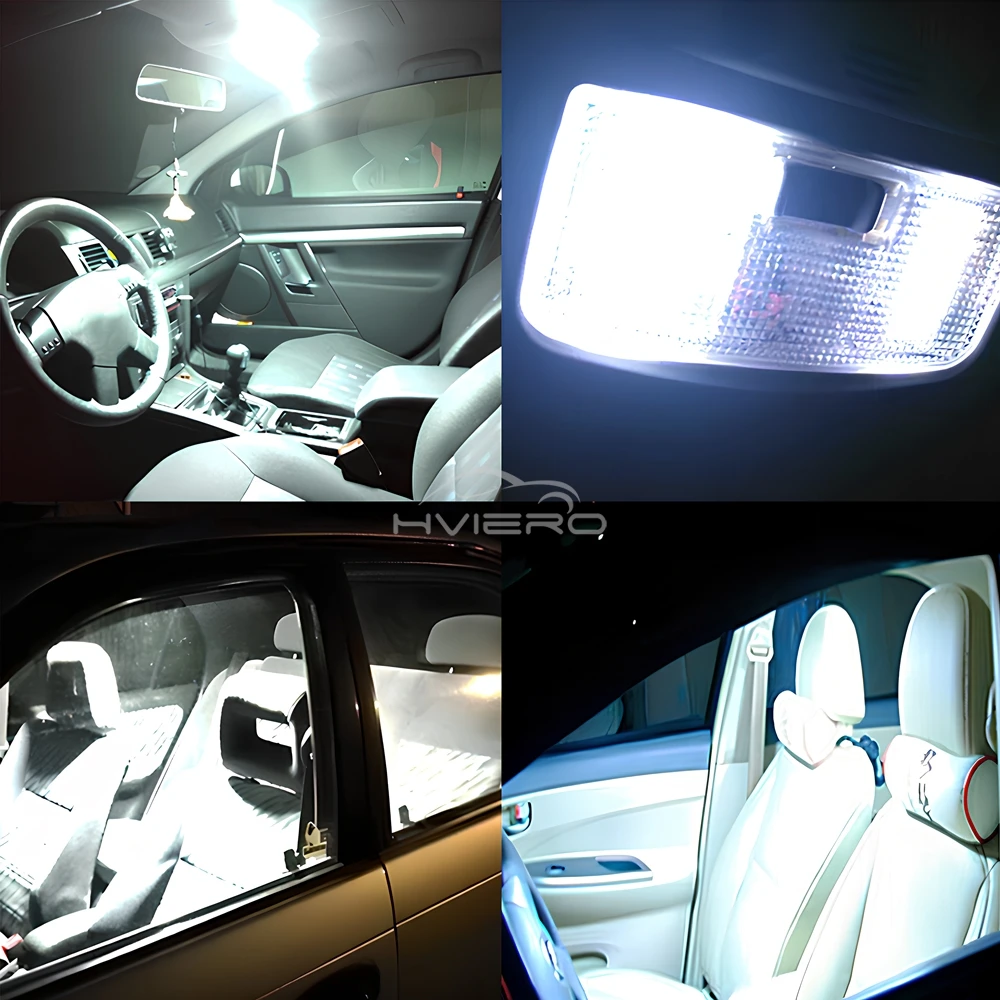 2X Car Interior Reading Dome Accessories Trunk Reverse Led T10 COB W5W C5W 12V 24Led Panel Lamp Door Festoon License Plate Light