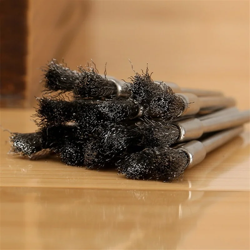 10 Pcs Wheel Wire Pen Brush Steel Cup Rotary Tool Polishing Set Accessories Kit For Cleaning Grinding Polished