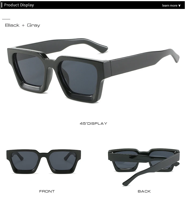 SO&EI Fashion Square Women Luxury Sunglasses Retro Brand Designer Men Trending Leopard Blue Green Sun Glasses Shades UV400