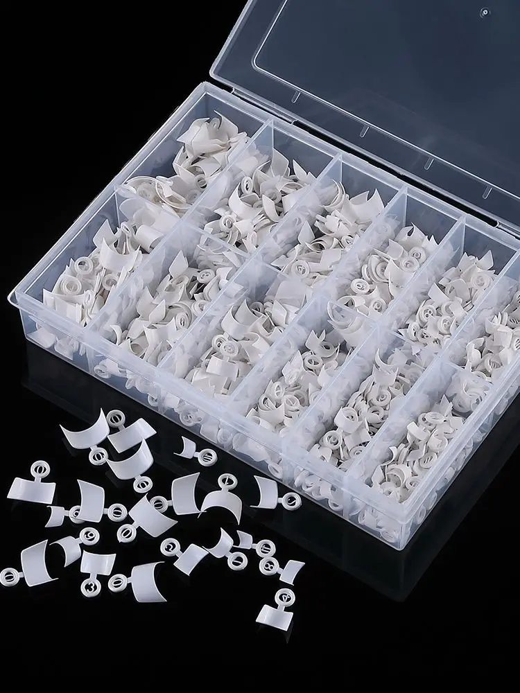 600PCS French Short Square Nail Tip Clear/Natural Half Cover Acrylic Nails Press on Nails for Nail Salons and DIY with Box