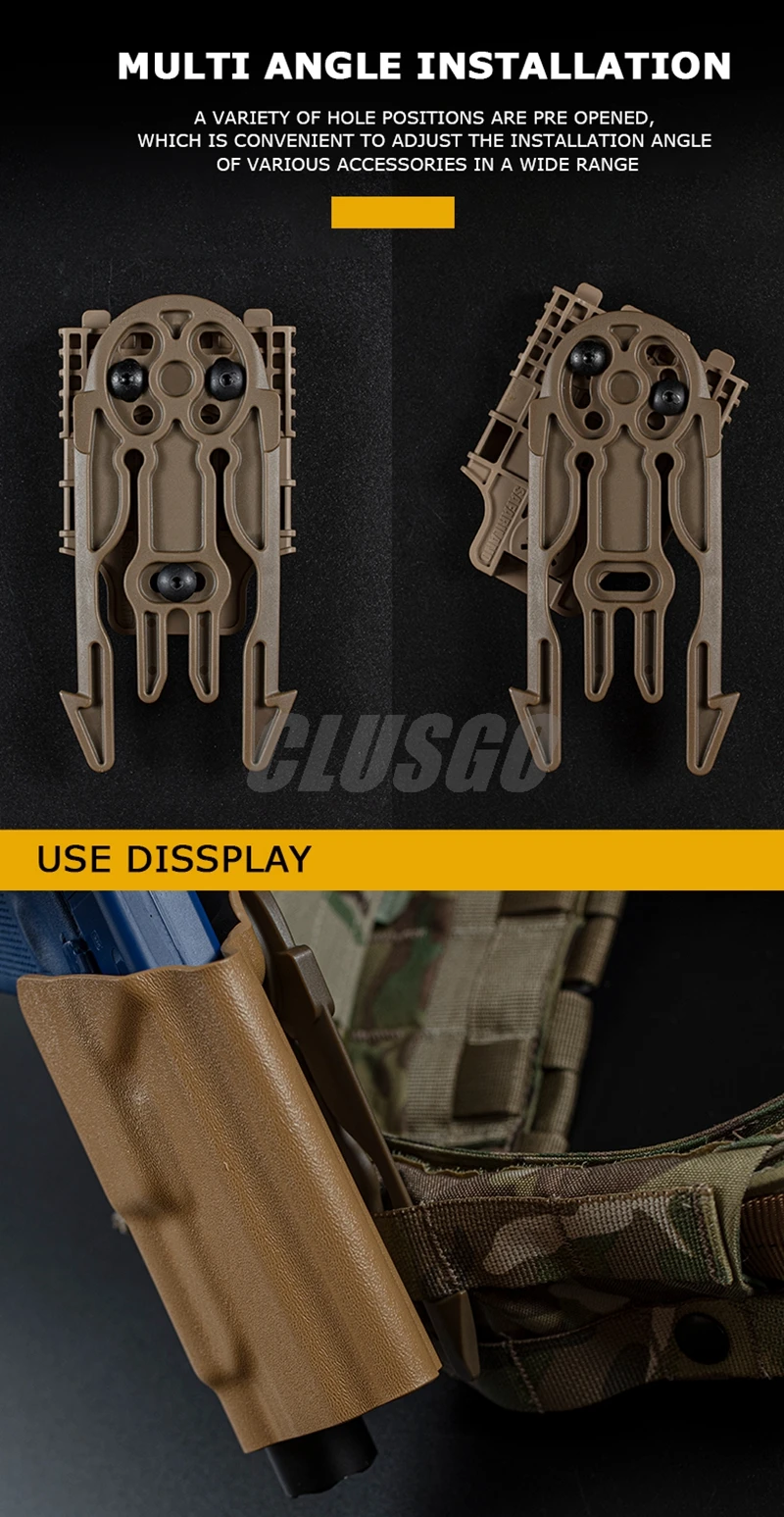Tactical Holster Adapter QLS 19 22 Quick Locking System Kit with MOLLE Quick Release Plate Holster Platform Gun Accessories