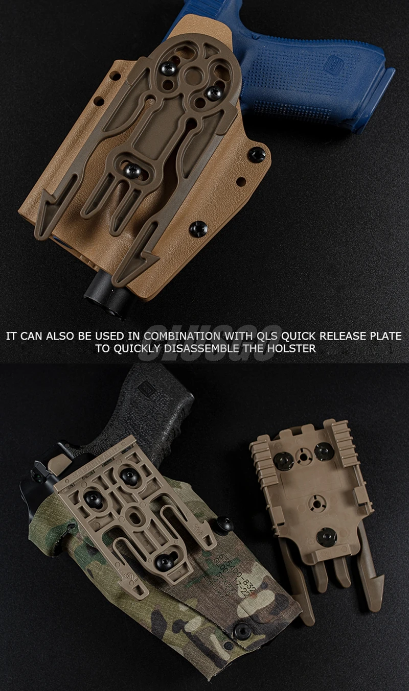 Tactical Holster Adapter QLS 19 22 Quick Locking System Kit with MOLLE Quick Release Plate Holster Platform Gun Accessories